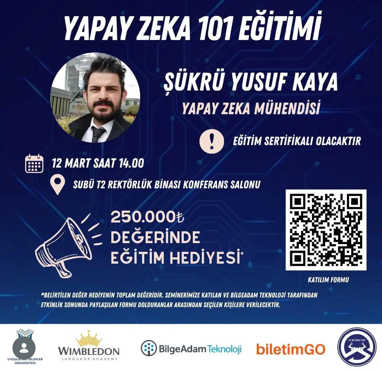 Yapay Zeka 101 Eğitimi etkinlik afişi